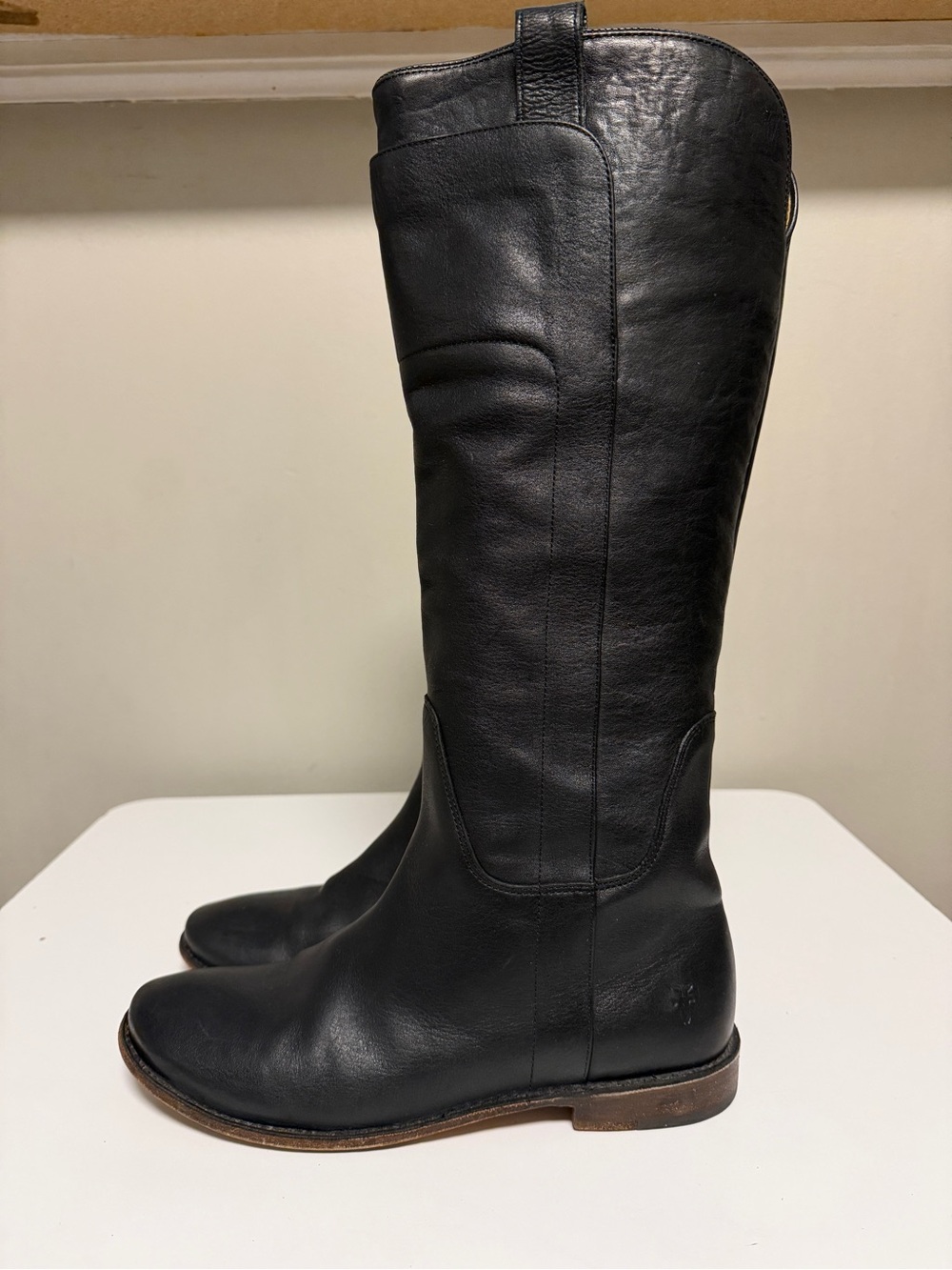 FRYE PAIGE TALL RIDING CALF BOOTS Black Leather 77535 WOMEN'S US 8.5 B